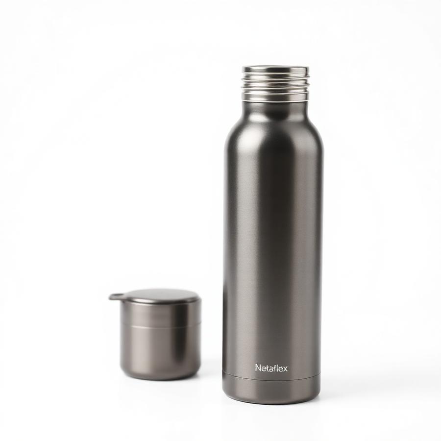 Garrafa térmica com indicador de temperatura